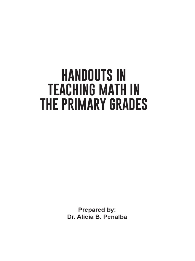 Primary Math Teaching Handouts | PDF | Learning | Teachers