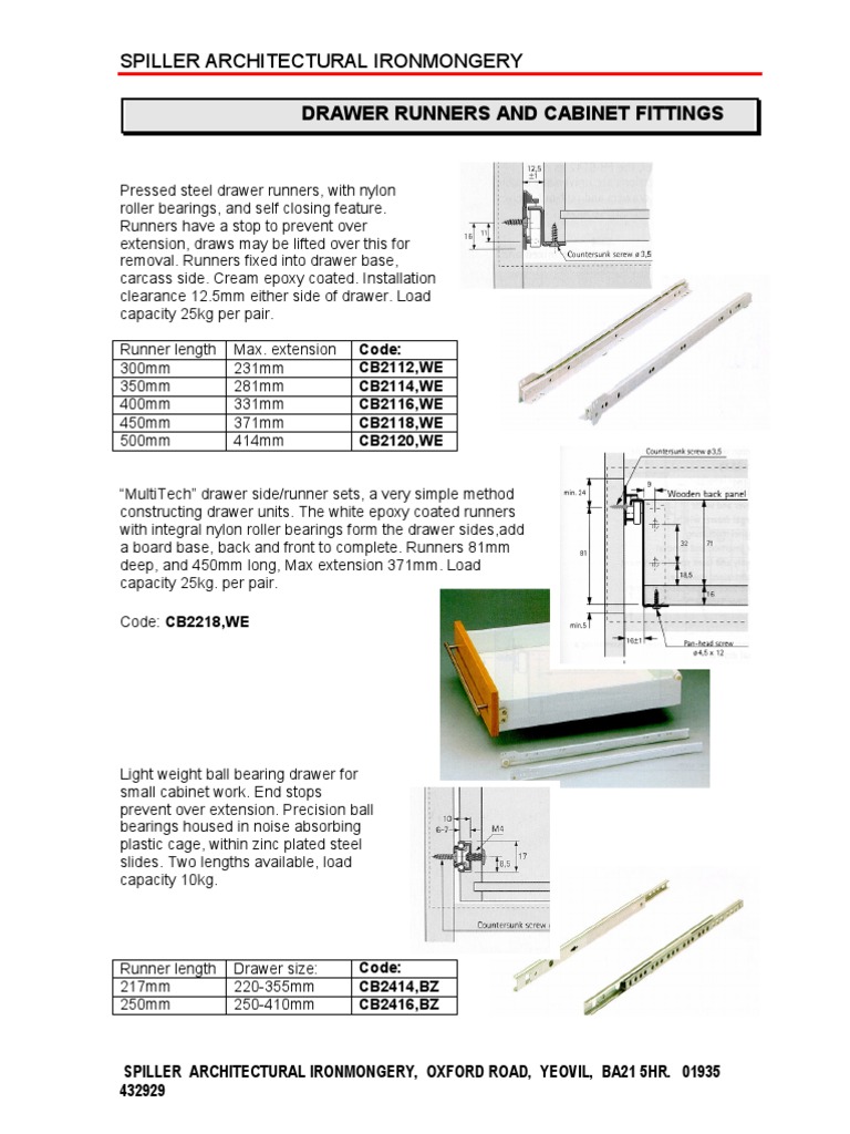 Drawer Runners And Cabinet Fittings Door Cabinetry