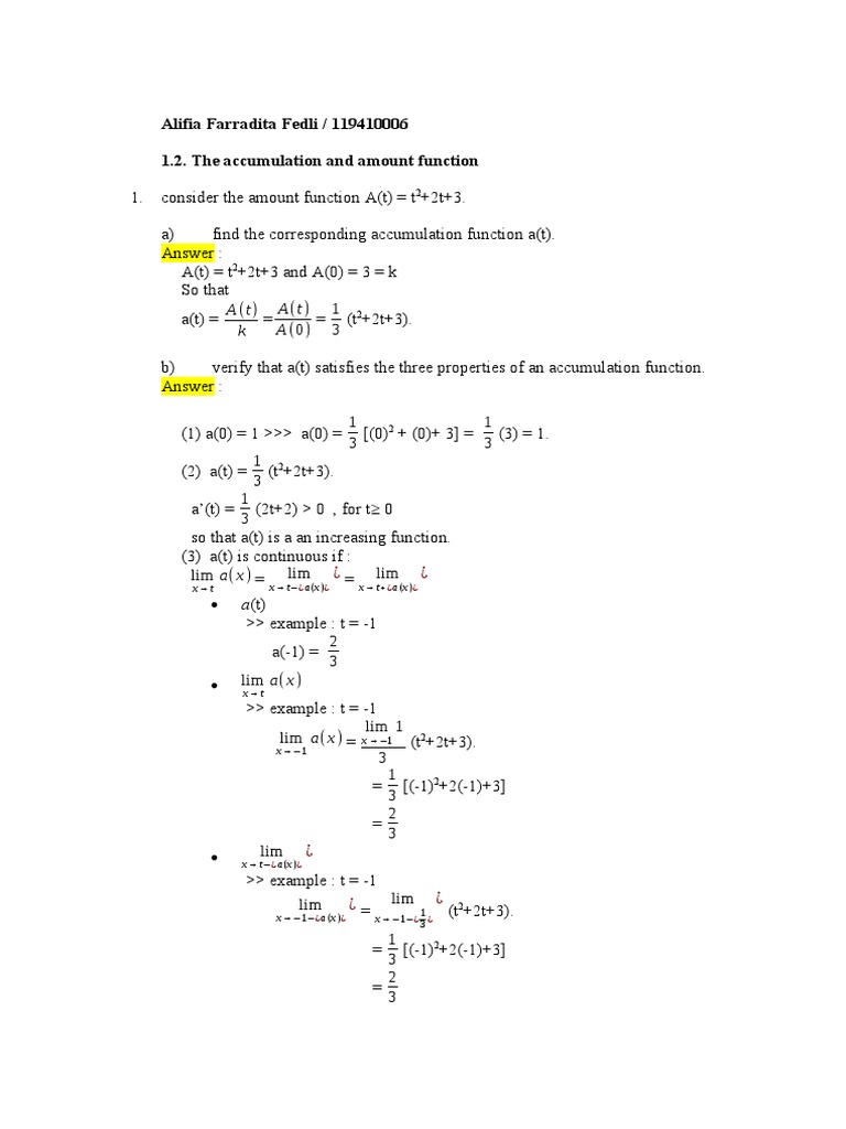 Accumulation and Amount Functions Explained | PDF | Present Value ...