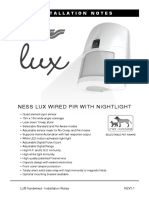 Ness Lux Wired Pir With Nightlight: REV1.1 LUX Hardwired - Installation Notes