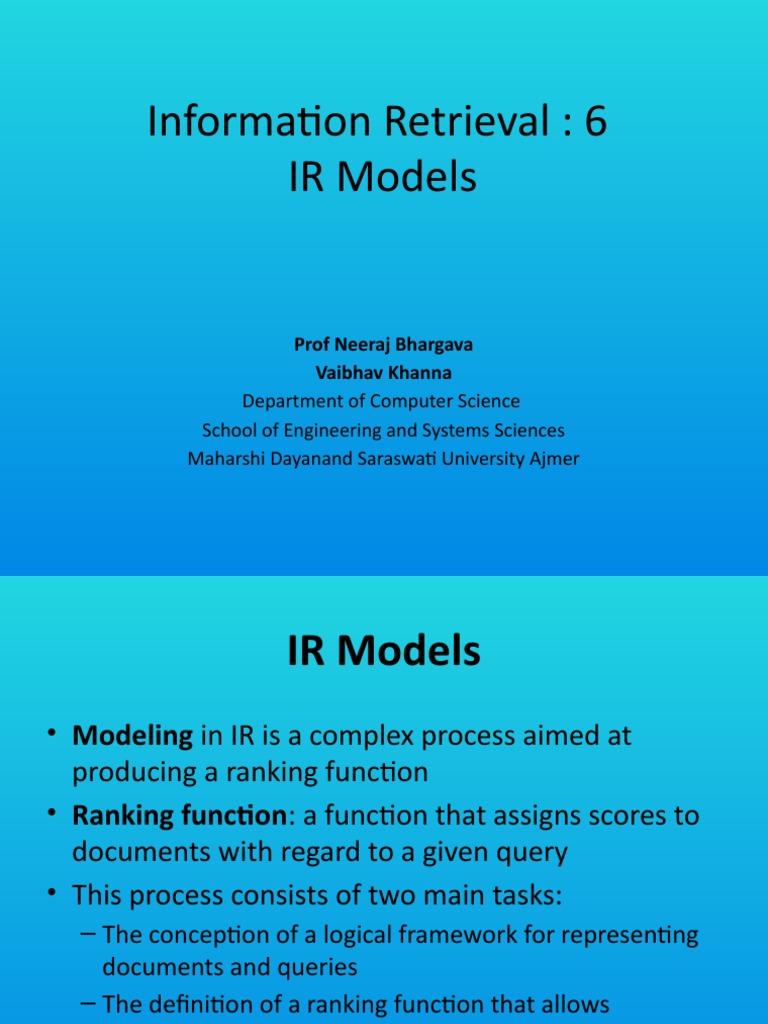 Taxonomy and Models of Information Retrieval | PDF | Information ...