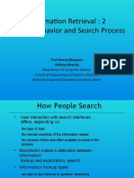 Information Retrieval 2 Search Behaviour and Search Process