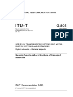 ITU-T Recommendation G.805 Generic Functional Architecture of Transport Networks