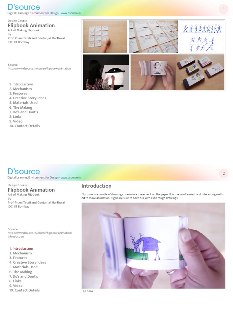 Flipbook Animation: Design Course Art of Making Flipbook by Prof. Phani ...