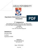 Primeasiauniversity: Department of International Tourism and Hospitality Management 1 Assignment On