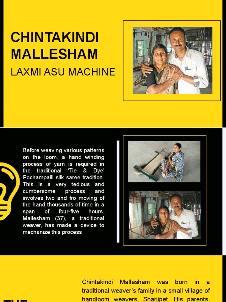Mallesham's Laxmi ASU Machine Innovation | PDF | Weaving | Loom