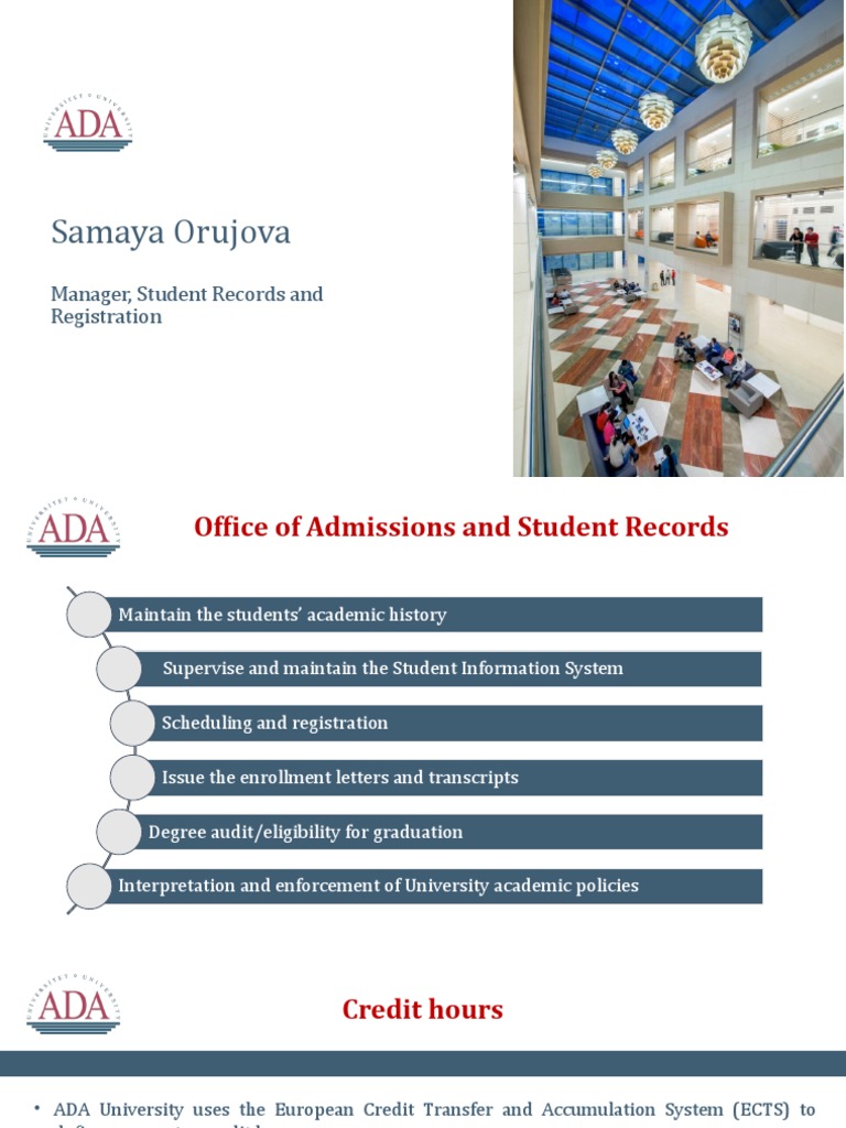 ADA University Academic Policies | PDF | Course Credit | Master's Degree