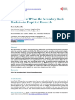 The Impact of IPO On The Secondary Stock Market-An Empirical Research