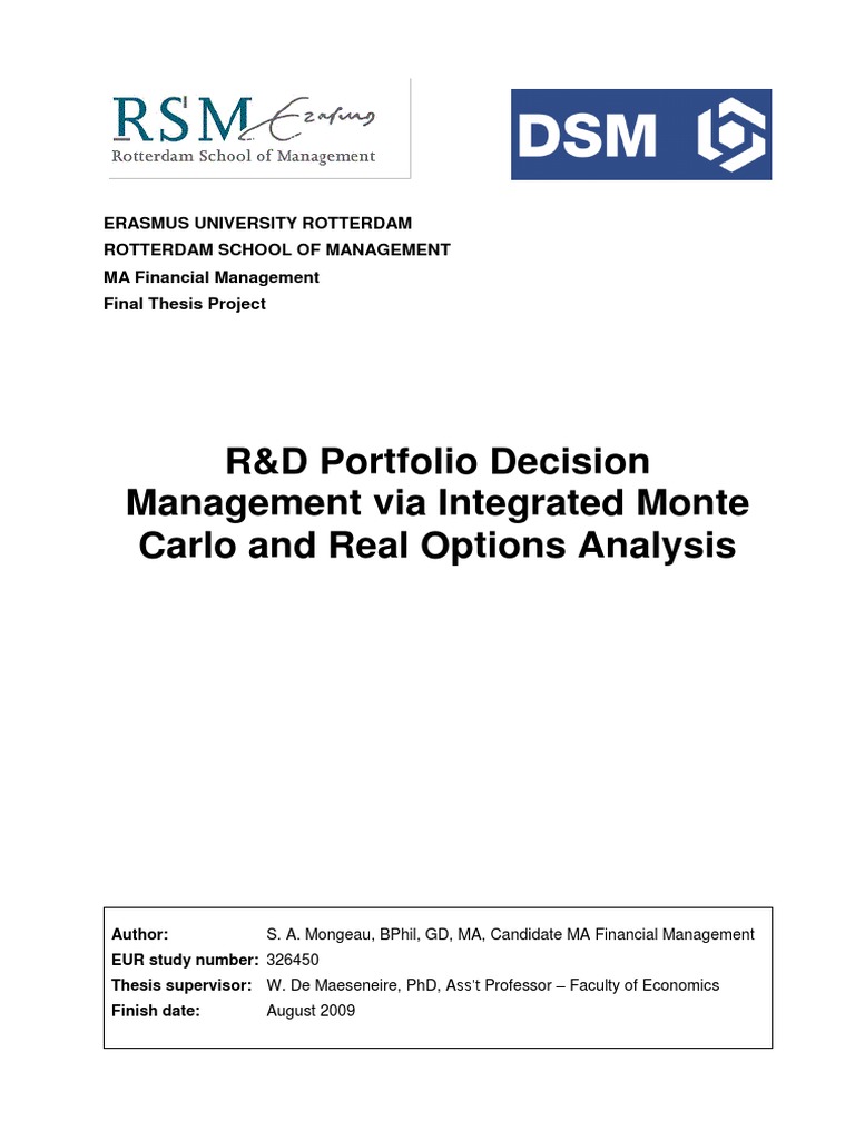 R and D Portfolio Decision | PDF | Net Present Value | Valuation (Finance)