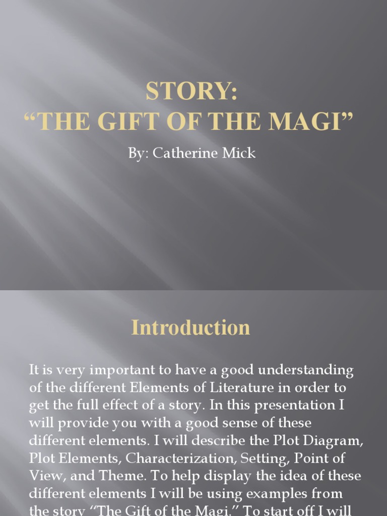 Elements Of Literature In Gift Of The Magi - Catherine Mick | Pdf |  Narration | Plot (Narrative)