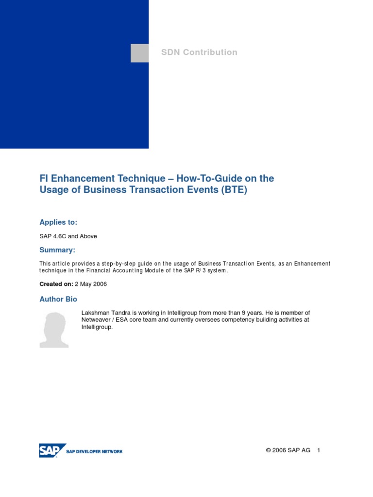 BTE Configuration Guide for SAP FI | PDF | Computers