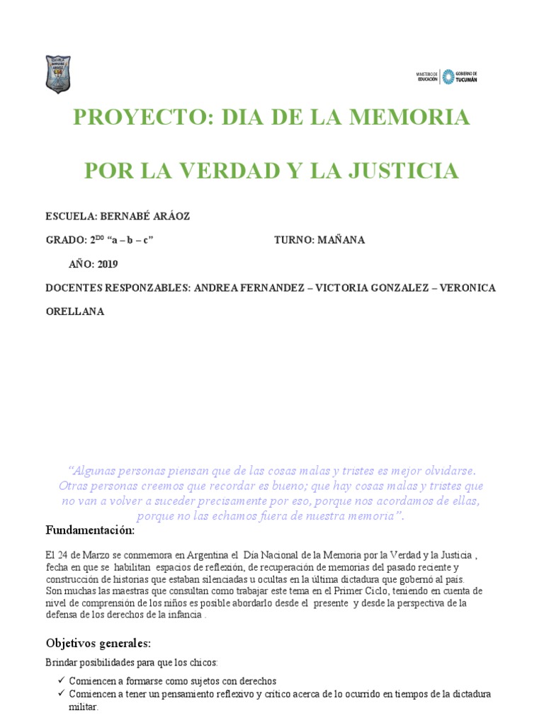 Actividades para el Día de la Memoria | PDF | Verdad