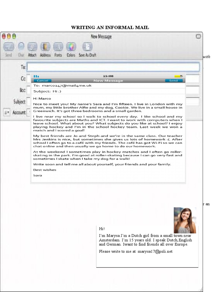 Writing An Informal Email | PDF