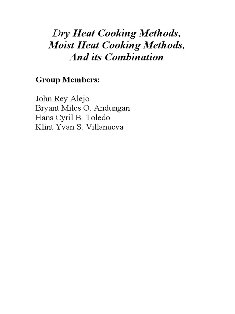 Dry Heat Cooking Methods PDF Stir Frying Beef