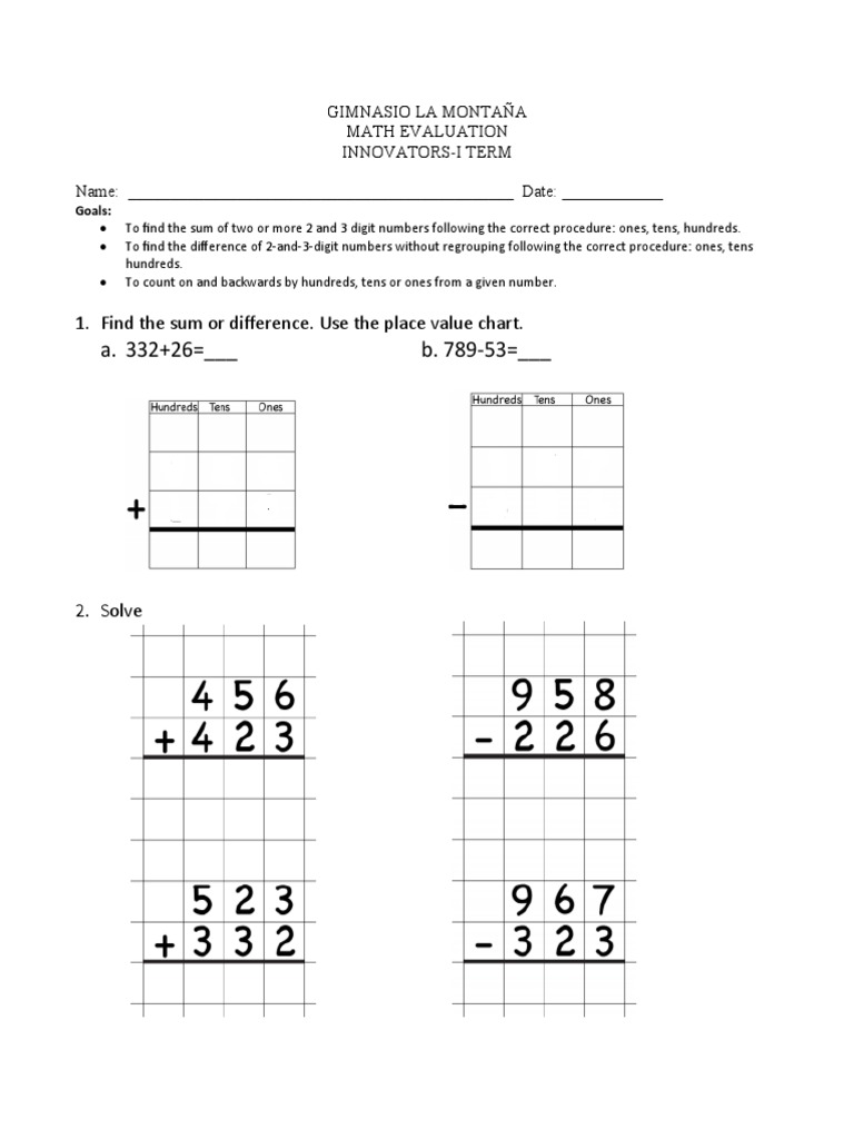Math Evaluation for Number Skills | PDF | Numbers | Teaching Mathematics