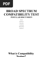 Broad Spectrum Compatibility Test: Post-Lab Discussion