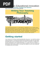 Center For Educational Innovation: Writing Your Teaching Philosophy