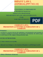 Company Law-I, Promotion Activities & Formation of A Company - I