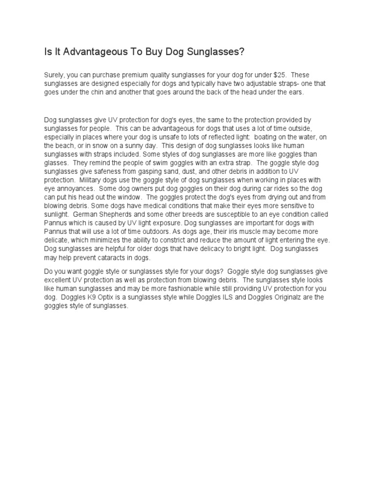 The Benefits of Dog Sunglasses Providing UV Protection and Preventing