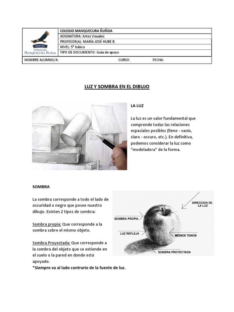 LA DIRECCIÓN DE LA LUZ  Taller de fotografia, Luz y sombra dibujo