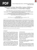 Application of Failure Mode Effect Analysis (FMEA) To Reduce Downtime in A Textile Share Company