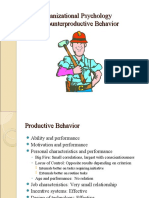 Industrial and Organizational Psychology Productive and Counterproductive Behavior