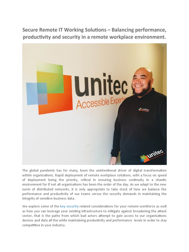Secure Remote IT Working Solutions South Africa | PDF | Cloud Computing ...