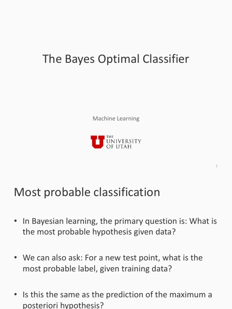 Bayes Optimal Classifier Machine Learning | PDF | Statistical ...
