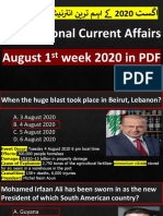World Current Affairs August 1st Week 2020 in PDF