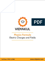 Electric Charges and Fields: Physics Formula