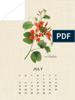 2020 Botanical Calendar July December. Live Laugh Rowe