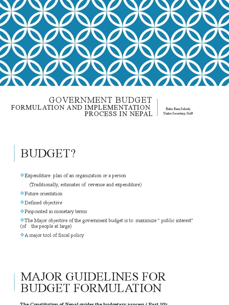 Government Budget: Formulation and Implementation Process in Nepal ...