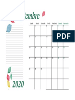 9 Calendrier Septembre 2020 Design Aquarelle Paysage Recettesbox PDF