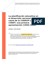 Arbelo, Hernando (2017) - La Planificacion Educativa en El Desarrollo Nacional. Los Casos de La CONAOP y El CONET Una Primera Aproximacion (..)