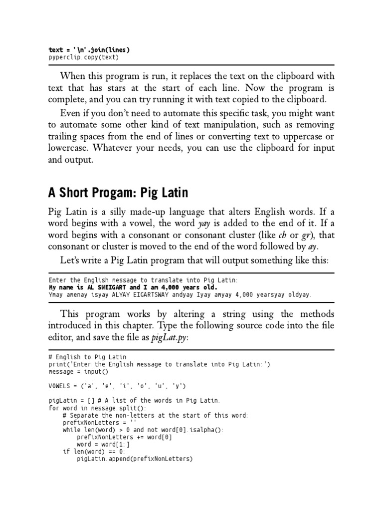 A Short Progam: Pig Latin: Text '/n'.join (Lines) | PDF
