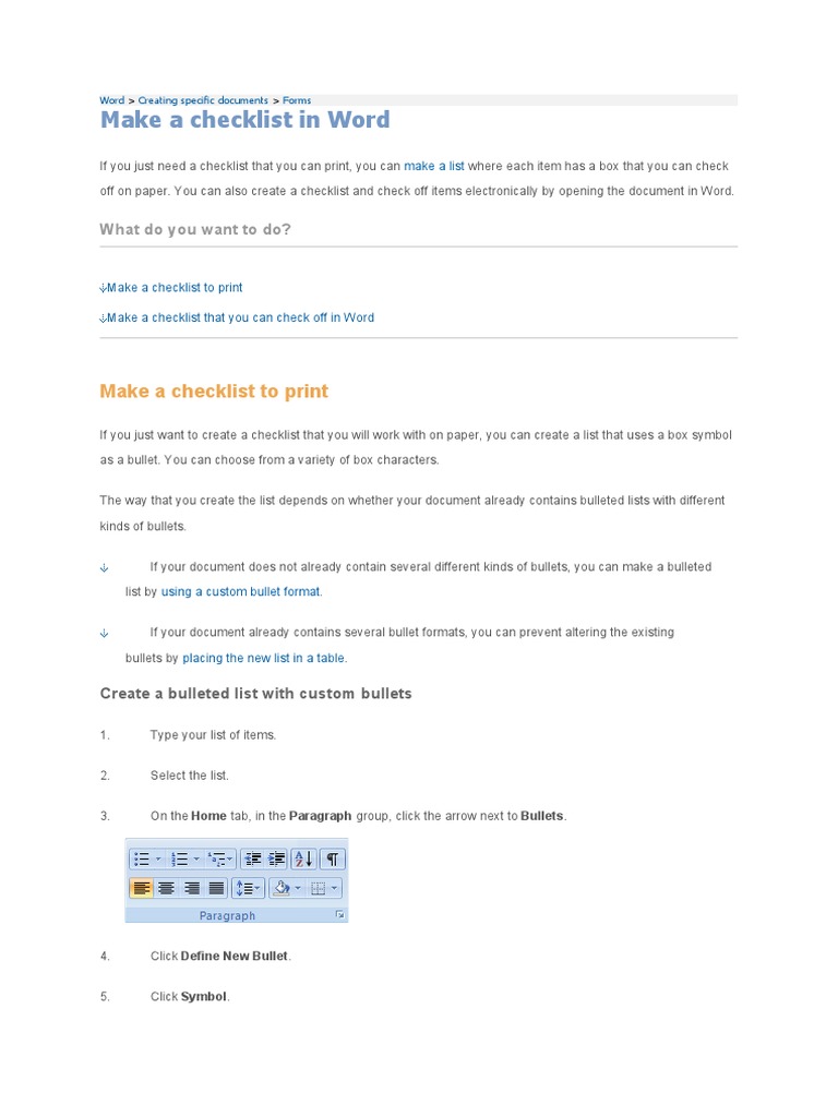 Make A Checklist in Word | PDF | Document | Password