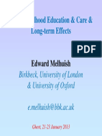 Early Childhood Education & Care & Long-Term Effects: Edward Melhuish