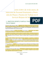 T7. Decreto de Selección y Provisión de Plazas y Puestos de Trabajo en El Servicio Riojano de Salud