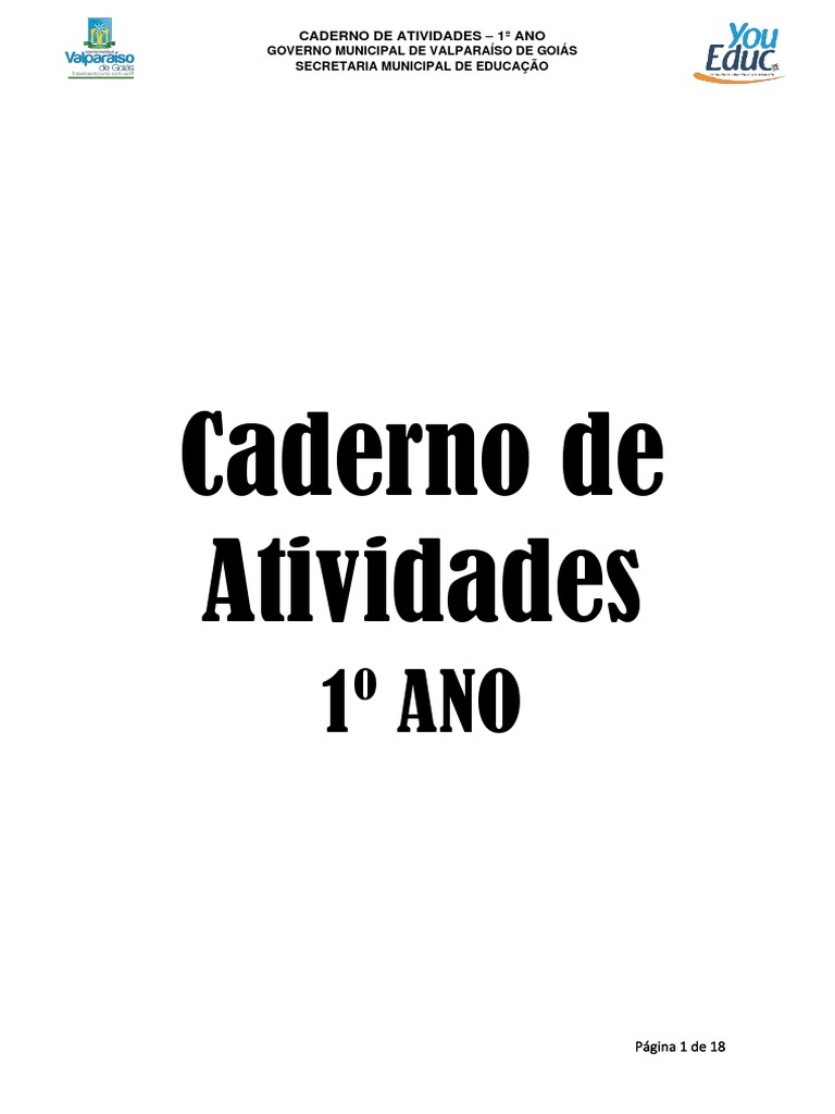 Caderno de Atividade - 1 Ano | Download grátis PDF | Pedagogia ...