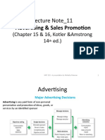 Lecture Note - 11 Advertising & Sales Promotion: (Chapter 15 & 16, Kotler &amstrong 14 Ed.)