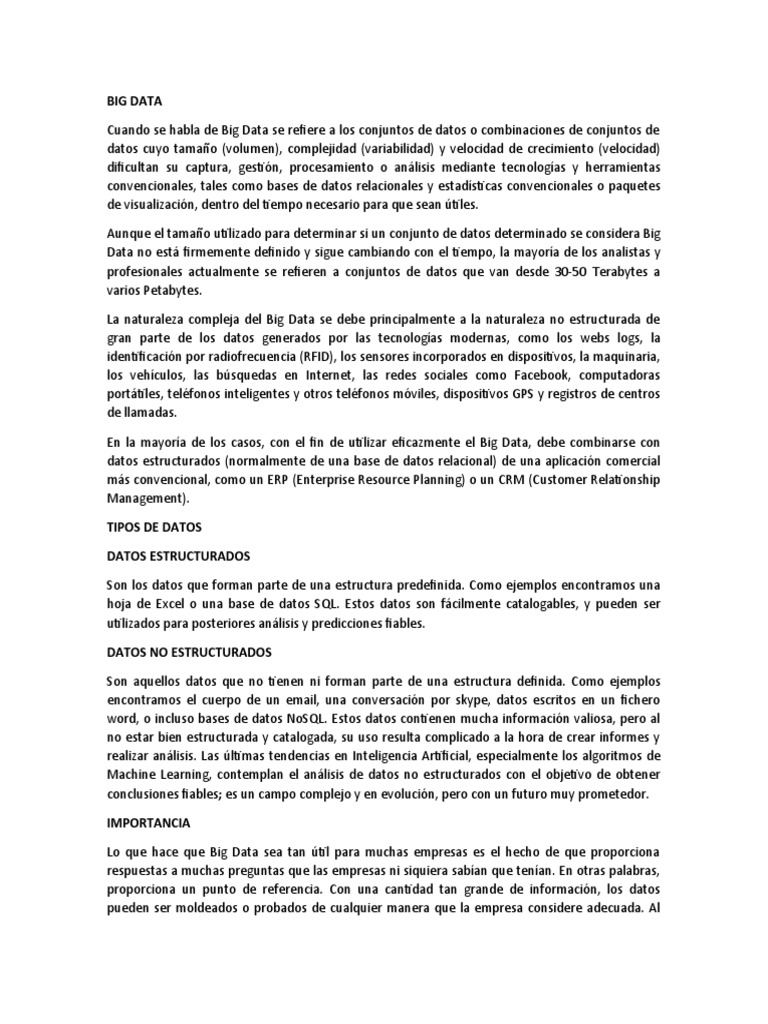 Introducción al Big Data y sus Aplicaciones | PDF | Big Data ...