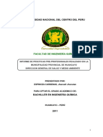 Control de calidad del agua potable en Huancayo