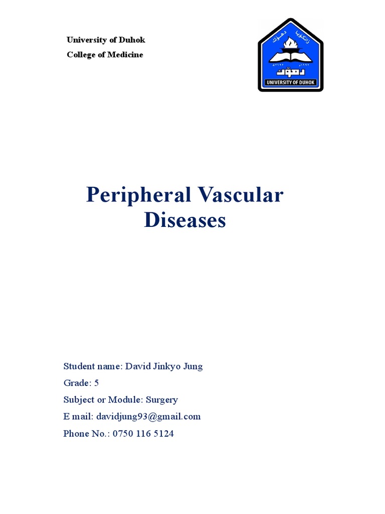Understanding Peripheral Vascular Diseases | PDF | Ischemia | Thrombosis