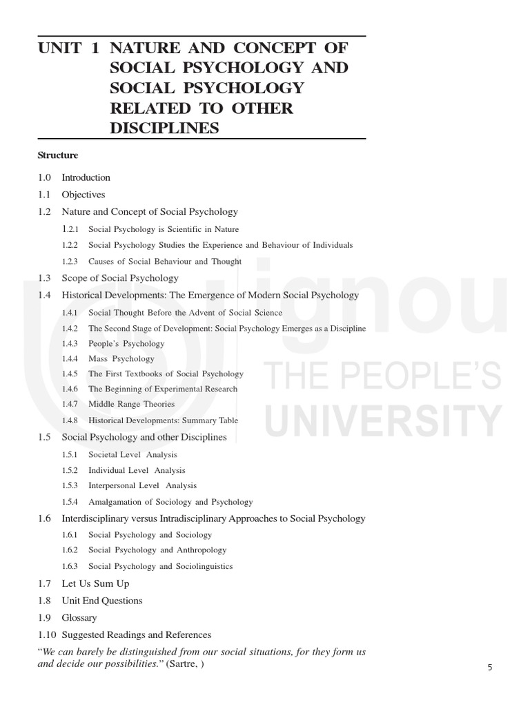 Scope and Nature of Social Psychology | PDF | Social Psychology ...
