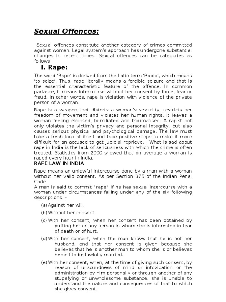 Understanding Sexual Offences in India: An Analysis of Rape Laws ...