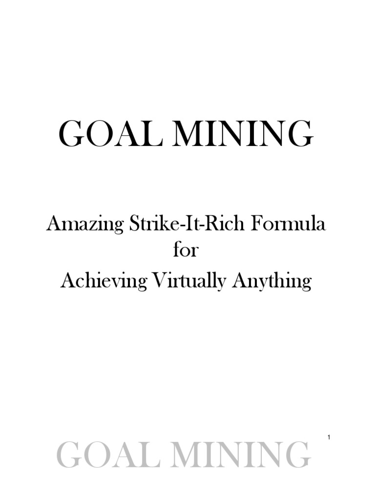 Goal Mining PDF PDF Goal Setting Goal