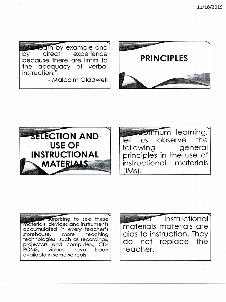 Selection and Use of Instructional Materials | PDF