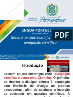 Gênero Textual - Texto Jornalístico de Divulgação Científica