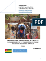 Rapport D'etude Sur La Situation Hydraulique Et de L'assainissement de 11 Villages Du Canton D'ountivou Au Togo PDF