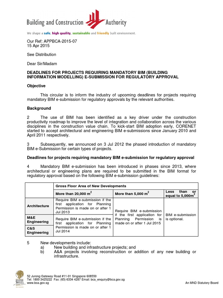 Mandatory BIM E-Submission Deadlines | PDF | Building Information ...